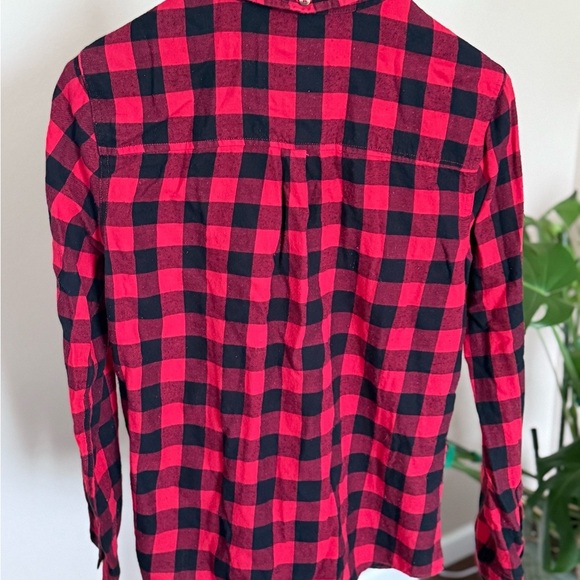 S.O. Red and Black Plaid Button-Up Shirt, Size L - Picture 6 of 7